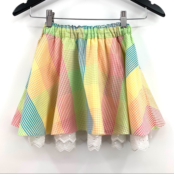 2/$20 Hippokids Girls' Colourful Gingham Plaid Layered Skirt, 3 - Picture 4 of 12